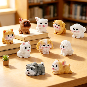 Vente en gros d'ornements pour chiens assortis, mini-animaux en résine, figurines d'animaux miniatures, statues d'animaux pour la décoration de la maison, cadeaux - Product Image 3