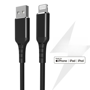<span class=keywords><strong>C</strong></span>âble <span class=keywords><strong>USB</strong></span> tressé en cuivre étamé certifié MFI <span class=keywords><strong>1m</strong></span> <span class=keywords><strong>USB</strong></span>-A vers 8 broches, charge rapide 3A pour iPhone, ordinateur et batterie externe - Product Image 6