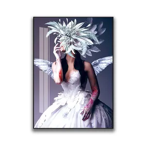 Abstract Modern Style An Angelic Woman Crystal Porcelain Painting For Home And Hotel Decoration