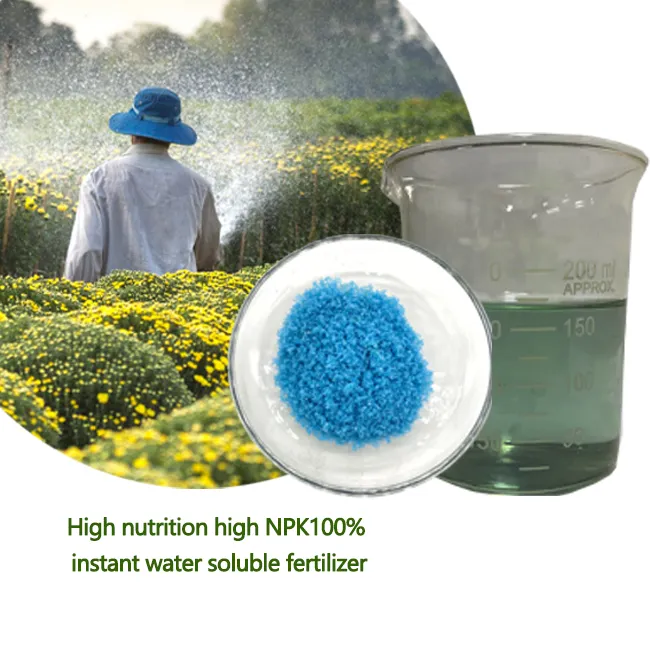 Fertilizante orgânico solúvel em água, venda direta da fábrica npk 20 20 20 pó 100% npk