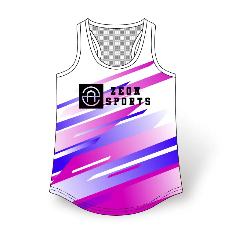 Grosir Desain Logo Kustom Modis Atletik Gym Fitness Olahraga Lari Wanita Perempuan Singlet Tank Top Rompi