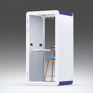 Cabine téléphonique insonorisée en acier détachable, bureau mobile et studio d'enregistrement pour atelier, immeuble <span class=keywords><strong>de</strong></span> bureaux ou appartement - Product Image 4
