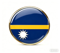 GREPAS GIFTS Épinglette drapeau de Nauru ronde de 1 pouce, épinglette patriotique mondiale pour chapeau