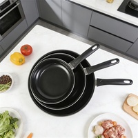 Ensemble de poêles à crêpes antiadhésives trois pièces transfrontalières, compatibles gaz et induction, pour frire steak et œufs, design moderne et simple