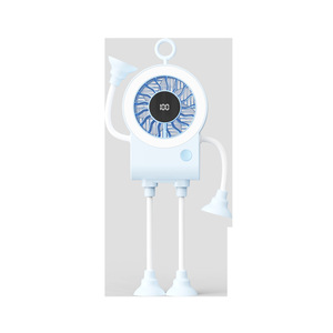 Yase Mini Fan With Digital Display <b>Wall</b> Mountable Usb Rechargeable Portable Desk Fan With <b>Light</b> - Product Image 4