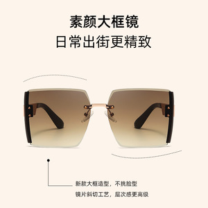 Wanda Women's Fashion Sunglasses TB3102 UV400 PC Lens <b>Grey</b> <b>Frame</b> Outdoor Driving Sunscreen - Product Image 2