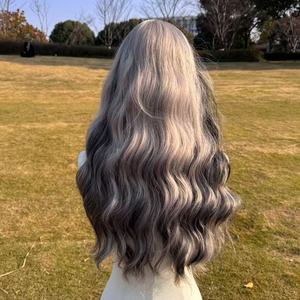 <span class=keywords><strong>Peluca</strong></span> sintética blanca y negra para mujer, <span class=keywords><strong>peluca</strong></span> sintética resistente al calor, adecuada para maquillaje de fiesta de Halloween 401 - Product Image 2