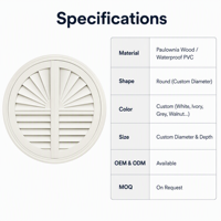 Volets en bois certifiés FSC, triangulaires, ronds, carrés, irréguliers, stores de fenêtre sur mesure, approvisionnement en gros Chine