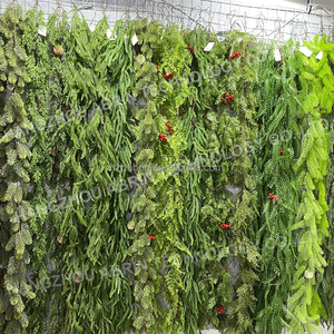 Baies Rouges De Noël <span class=keywords><strong>Plante</strong></span> Artificielle Escaliers Décorations 71 Pouces PE Teardrop Pommes De Pin Verdure <span class=keywords><strong>Porte</strong></span> En Plastique pour La Fête - Product Image 4