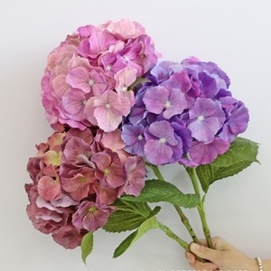 Fleurs artificielles de luxe Diana Hydrangea violettes imprimées en 3D pour la décoration de mariage, accessoires de décoration intérieure, fleurs en soie plastique - Product Image 2