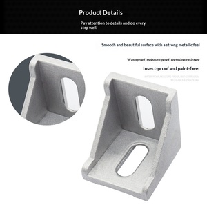 Connecteur d'angle en aluminium 4040 à 90 degrés 6063-T5 épaissi en forme de <span class=keywords><strong>L</strong></span> pour profilé d'extrusion en aluminium à rainure en T - Product Image 5