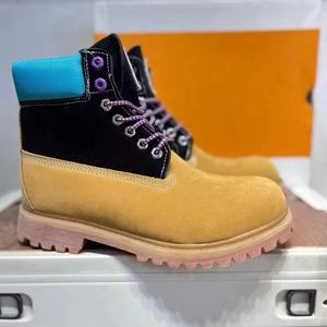 Bottes de travail occidentales pour hommes, de luxe, originales, de créateur, à lacets, imperméables, respirantes, en cuir véritable, durables et chaudes - Product Image 5