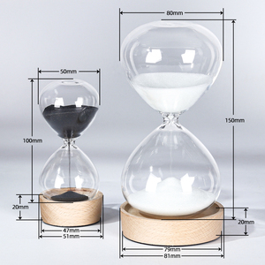Sablier géant de luxe en verre soufflé à la main, transparent et coloré, design moderne, 5 min, 30 min, 60 min - Product Image 1