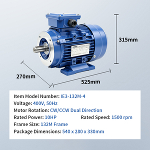 มอเตอร์สามเฟส YE3-132M-4-7.5kw IE3 สำหรับปั๊มน้ำ พัดลม คอมเพรสเซอร์ โครงอะลูมิเนียม 380V - Product Image 4