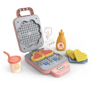 Mini ev aletleri pişirme mutfak seti B/O pembe kahvaltı makine oyuncak kızlar için oyna Pretend