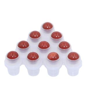 10 Pcs Natural <b>Crystal</b> Roller <b>Balls</b> For Essential Oils 5ml 10ml Replacement Gemstone With Plastic Insert Red Jasper Roller <b>Ball</b> - Product Image 1