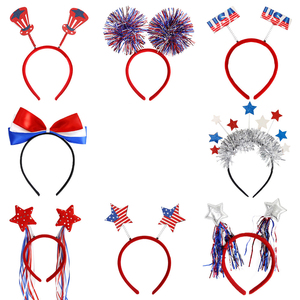 Serre-tête Nuoxin populaire et abordable pour fête, motif étoiles rouges, blanches et bleues, serre-tête du 4 juillet pour femmes - Product Image 2