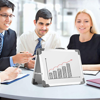 Mini chevalet magnétique double face portable, pliable, effaçable à sec, tableau blanc avec support pour utilisation sur table
