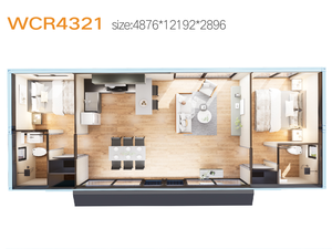 Casa Espaciosa Hecha de <span class=keywords><strong>Dos</strong></span> Contenedores Marítimos de 40 Pies Unidos, con Altos Estándares de Construcción - Product Image 1