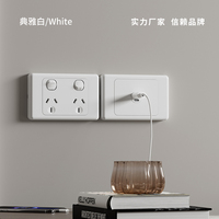 Ports USB durables, panneau PC standard australien 10A/15A, utilisation industrielle et hospitalière, interrupteur mural minimaliste pour la maison