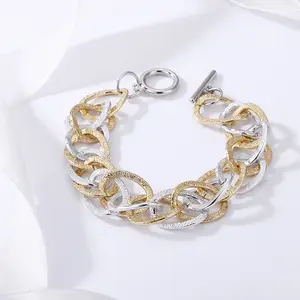 Bán Buôn Tùy Chỉnh Hợp Thời Trang Hợp Kim Mạ Vàng Trang Sức Nhiều Lớp Dày Twisted Rope Chain Bracelet Phụ Nữ