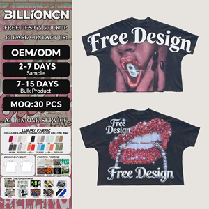 T-shirt Court Streetwear Personnalisé pour Homme, Épaules Tombantes, 100% Coton, Grandes Tailles, Coupe Oversize, Imprimé Graphique - Product Image 1