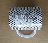 Tazas de alta calidad, personalizables, gratis, mapa de la bandera de Palestina con logotipo impreso, taza de café con impresión por sublimación para regalo promocional.