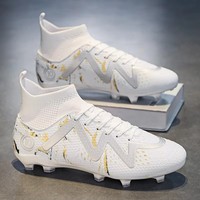 Chaussures de football professionnelles d'extérieur pour hommes, crampons de football pour garçons, chaussures de sport à cheville haute pour hommes, bottes de football d'entraînement