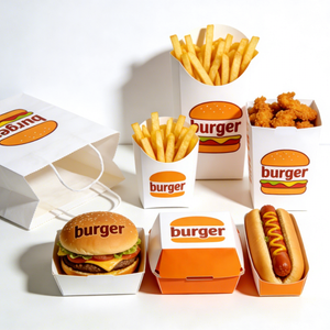 صندوق توصيل طعام سريع صديق للبيئة للبرغر والبطاطس المقلية والدجاج المقلي والهوت دوج مع شعار مخصص منقوش - Product Image 6