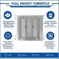 Torniquete de Altura Completa de Doble Carril de Acero Inoxidable 304 Duradero, Sistema de Control de Acceso a Puertas con Reconocimiento Facial Biométrico y RFID, OEM ODM