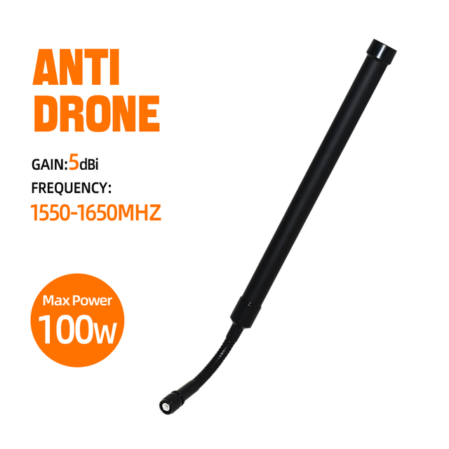 Omni 1.5G 1550-1650MHz Gooseneck High Gain High-Power Outdoor WI-FI Antenna Fiberglass IP67 RF Jammer for Anti-Drone System
