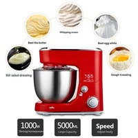 Robot pâtissier multifonctionnel électrique sur pied 5L en acier inoxydable haute puissance et durable pour la cuisine transfrontalière