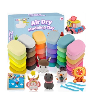 Argile à modeler super légère à séchage à l'air, argile polymère DIY avec outils de sculpture, jouets éducatifs à empiler, pâte à modeler et slime - Product Image 1