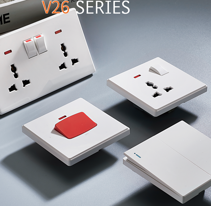 VNX White UK 13A Light Button Switch Fast Charging Power Wall Switch Socket 220V Electrical Outlet Wall Switch
