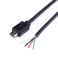 Kabel Pigtail USB Micro B 2 4 Core Male Female ke Kabel Kawat Terbuka