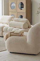 Ensemble de chaise canapé moderne décontracté loisirs blanc en tissu peau de mouton Wabi-Sabi motif géométrique hôtel salon modulaire