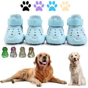 Sandalias para Mascotas de Materiales de Goma de Alta Calidad, Suela Antideslizante Resistente, Botas Ajustables e Impermeables para Perros - Product Image 1