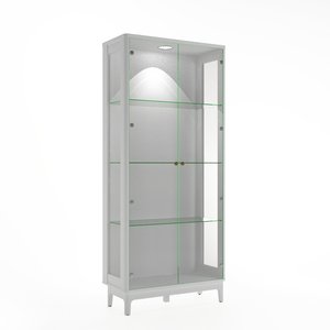 Vitrine moderne en bois blanc avec étagères pour salon - Product Image 3