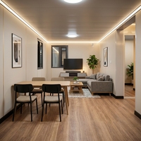 Maison mobile moderne certifiée CE, maison modulaire de luxe, bungalow avec design en verre triangulaire préfabriqué