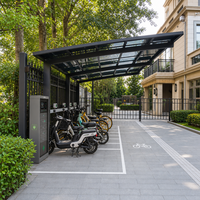 Abri de recharge pour vélos électriques en aluminium, station de recharge pour scooters, auvent |   Station de stationnement pour deux-roues destinée aux communautés résidentielles