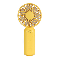 Ventilateur portable USB rechargeable mini à main avec 3 vitesses de ventilation, lumière colorée et cordon pour voyage, bureau, camping-car et utilisation en extérieur