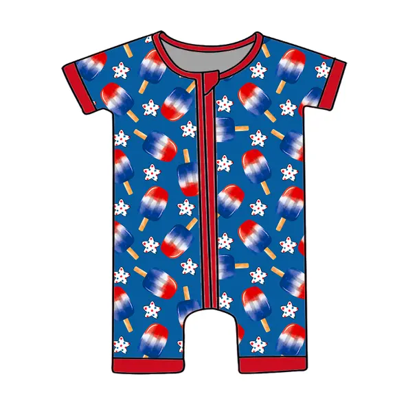Qingli OEM Popsicle in ấn shorties Toddler bé mùa hè jumpsuits