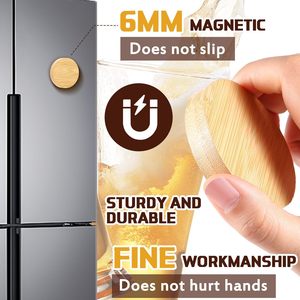 Round Bamboo Magnetic Bottle Opener Stainless Steel Manual Mini For Refrigerator <b>Beer</b> Opening Tools - Product Image 3