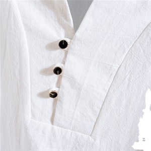 <span class=keywords><strong>2022</strong></span> t-shirt da uomo in lino estivo a maniche corte da uomo in cotone Vintage t-shirt Plus Size + Set di pantaloni corti - Product Image 5