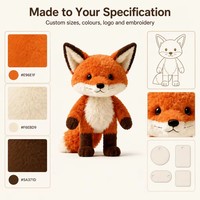 Peluche Renard Personnalisée en Gros, Jouet en Peluche sur Mesure, Personnalisable, Fabrication sur Commande, Jouet Doux, Personnage en Peluche, Cadeau de Marque OEM