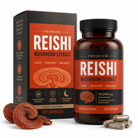 14000mg Hoogwaardig Reishi Paddenstoel Extract Ganoderma Lucidum met 400mg Beta-Glucanen 120 Capsules Immuunondersteuning Bulk OEM