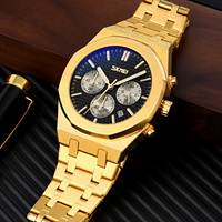 Montre SKMEI 9296 pour homme, affaires, six aiguilles, multifonction, acier inoxydable, 18 mm, sport, trajet quotidien, mode, luxe léger, cadran élégant, boîte