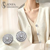 Grosir Kustom Perhiasan Pakaian Wanita Kancing Zirkon Kristal Swarovski Tombol Jahit untuk Mode Garmen