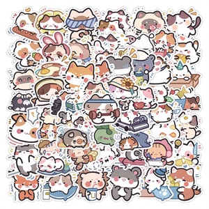 Japanese Kawaii Style Cartoon Animals <b>Waterproof</b> PVC <b>Stickers</b> for Kid Wall Decor Promotional Gift <b>Sticker</b> Set - Product Image 3