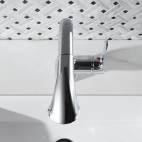Robinet cascade en laiton à poignée unique, à un trou, pour lavabo de salle de bain, WC, vasque carrée, avec cartouche céramique